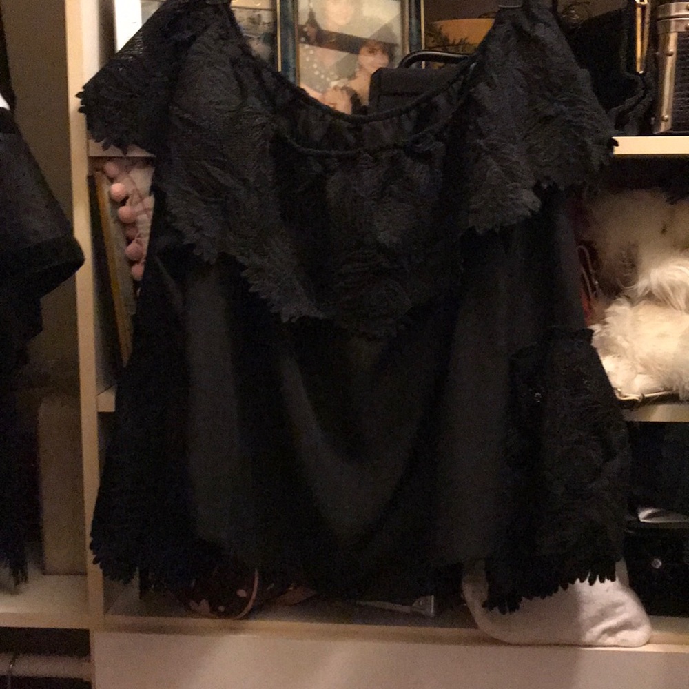 Black lace off shoulder blouse